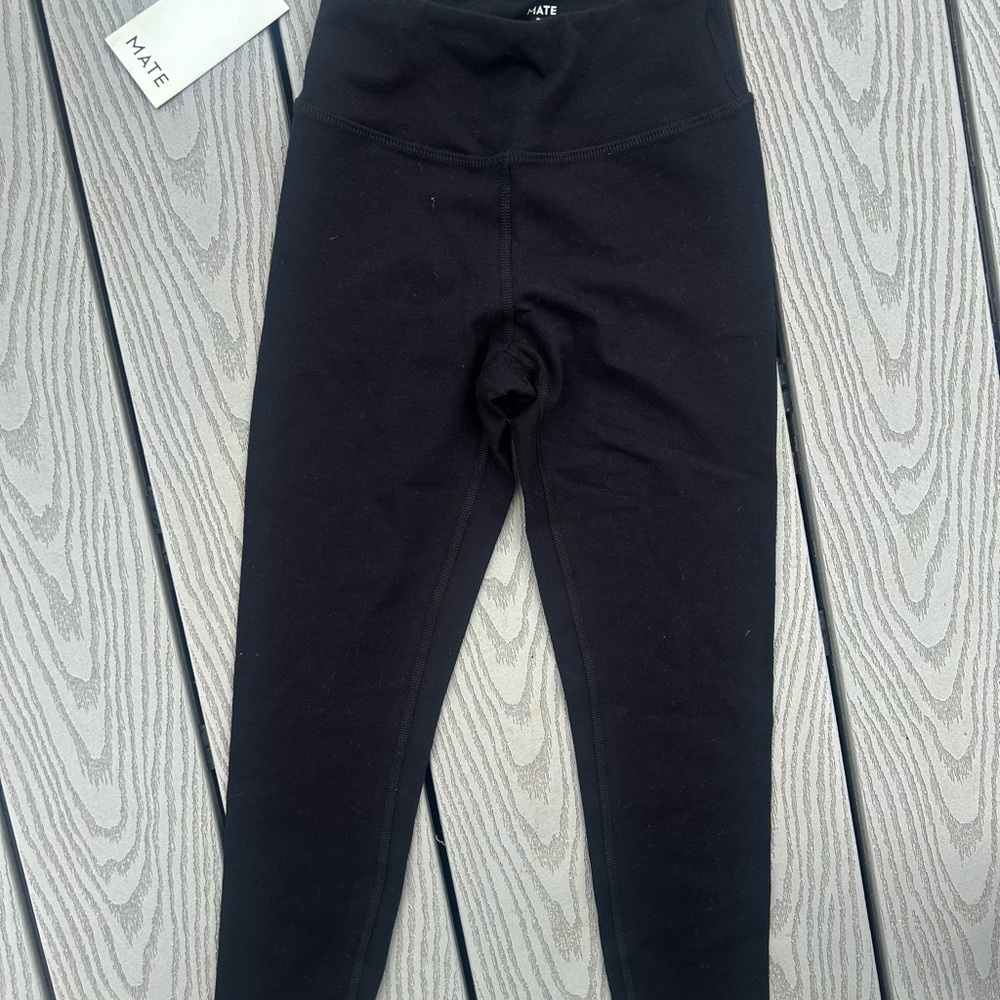 NEW Black Mate the Label Organic Stretch Leggings Size XS
